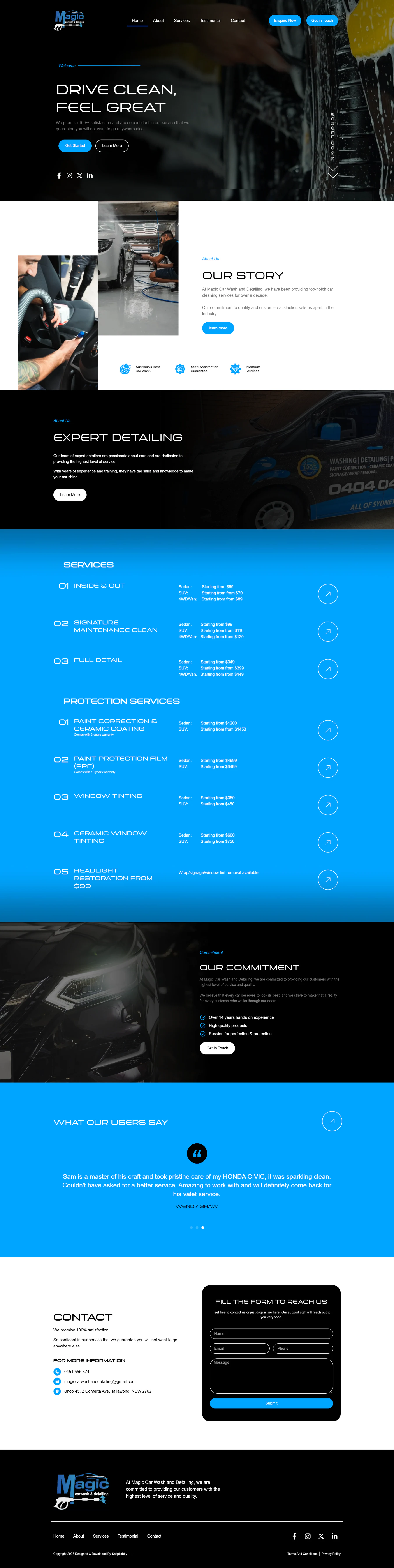 Magic Car Wash & Detailing — Automotive website by Scriptlobby Australia