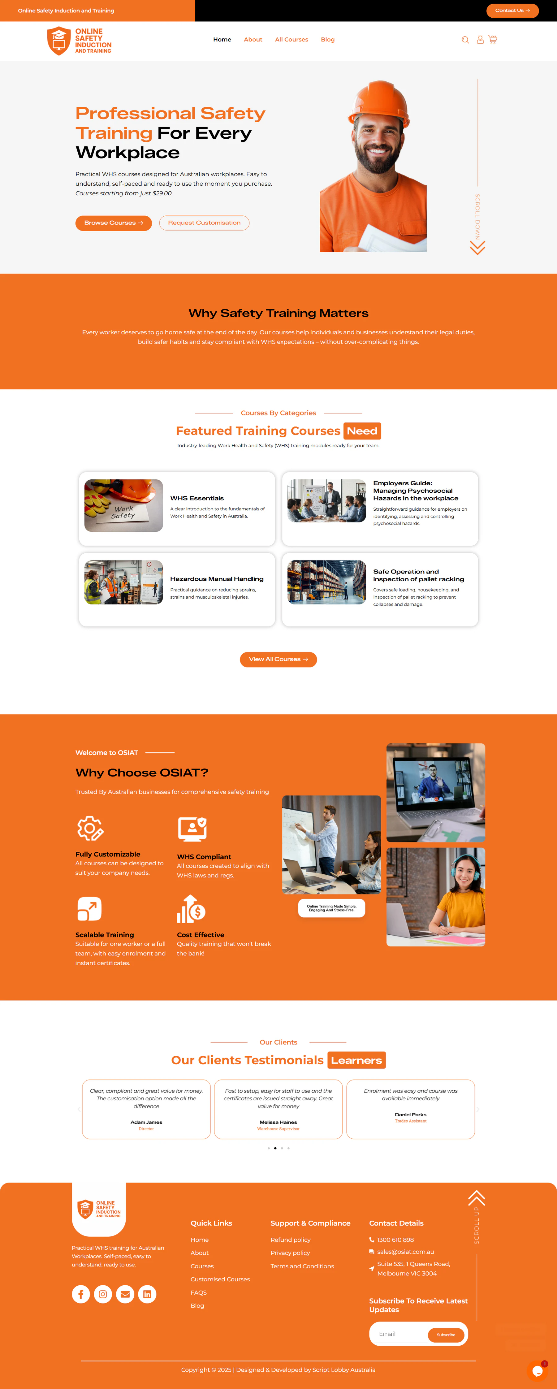 OSIAT — Workplace Training website by Scriptlobby Australia