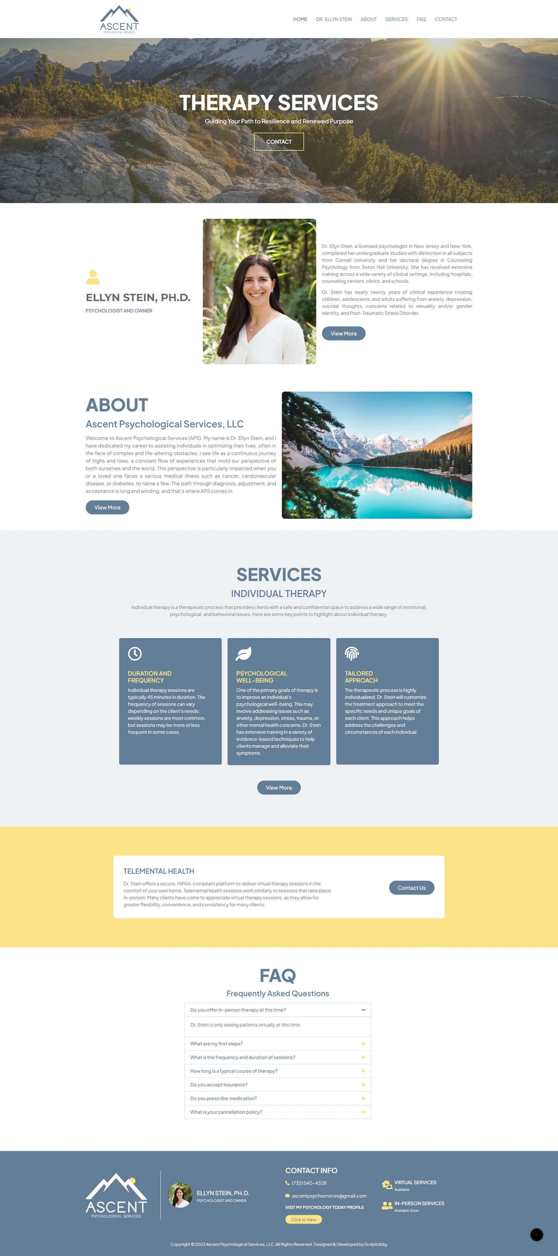 Ascent Psychological Services Web Design project