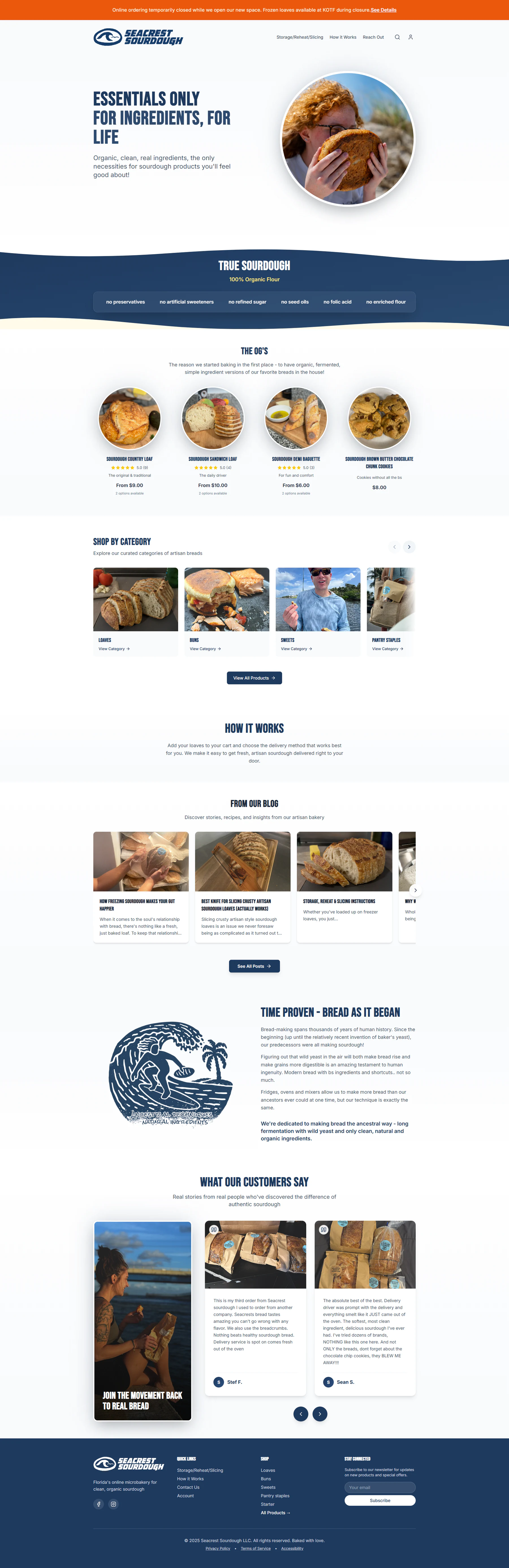 Seacrest Sourdough Web Design project