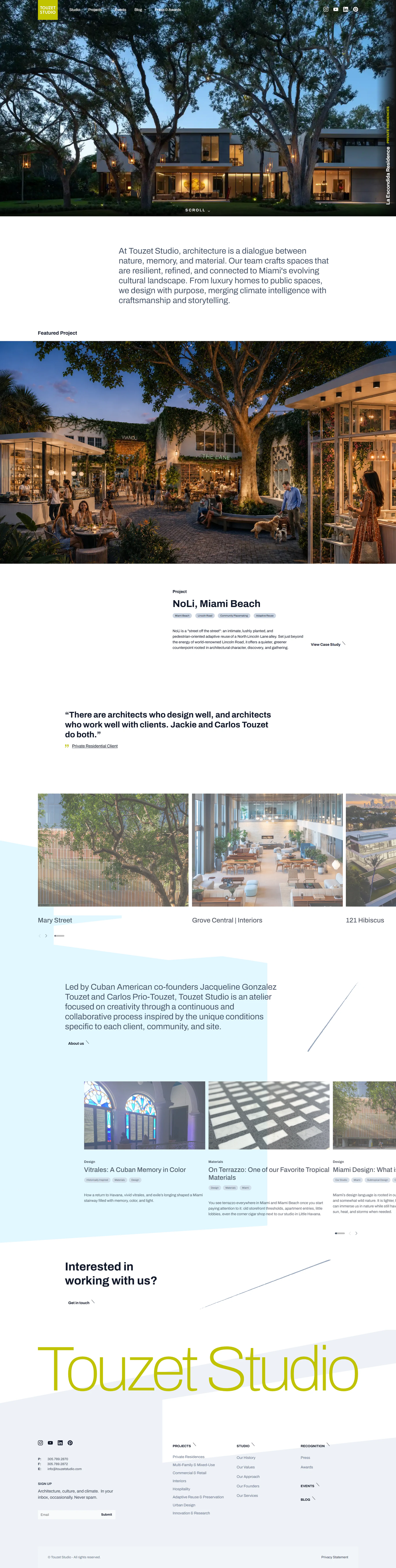 Touzet Studio Web Design project